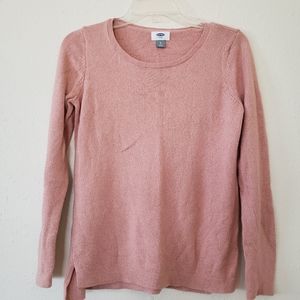 Old Navy glittery Sweater Small pink glittery long sleeve sweater crew n…